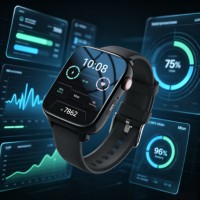 Montre connectée 4G GS19 avec GPS, appels vidéo, SOS, détection de chute, affichage, étanchéité IPX7, moniteur de fréquence cardiaque, d'oxygène sanguin et de température