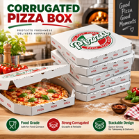 Boîte en carton ondulé blanc pour emballage de pizza, impression personnalisée de logo, étanche et gaufrée, vente en gros