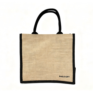 Cotton Canvas Jute Letter Pattern <b>Tote</b> Bag with Custom Printed Logo Gift Option Promotion Sublimation Blank - Product Image 5