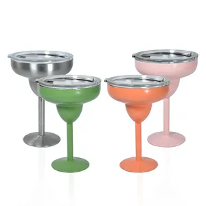 Copo Margarita de aço inoxidável para coquetéis, vinhos e bebidas geladas, copo Margarita de metal com logotipo personalizado de 8 onças