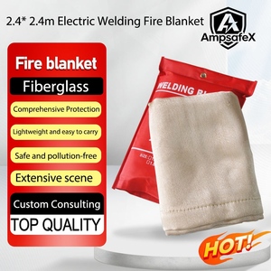 Couverture ignifuge haute température 2,4 x 2,4 m, couverture de protection pour soudage, isolation, couverture en fibre de verre, ignifuge - Product Image 1