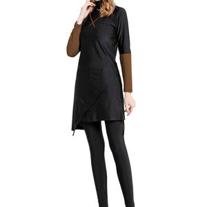 Nouveau design 2026 – Maillot de bain musulman à fermeture éclair, burkini 2 pièces avec hijab intégral, pour femmes islamiques, service OEM, imprimé devant, pour adultes - Product Image 3