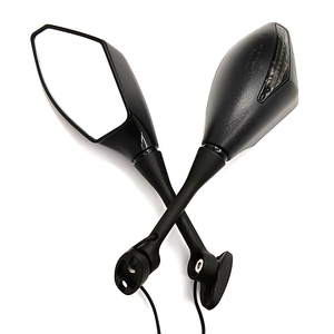 Rétroviseurs de <span class=keywords><strong>moto</strong></span> en plastique CNC <span class=keywords><strong>intégrés</strong></span> <span class=keywords><strong>avec</strong></span> <span class=keywords><strong>clignotants</strong></span> LED, couleur noire - Product Image 1