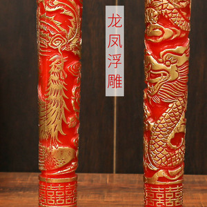 Velas de boda Xijiale Dragón Fénix, velas decorativas rojas de parafina sin humo para ceremonia de boda - Product Image 3