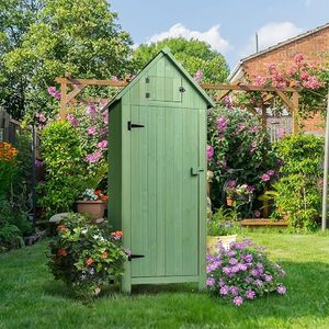 Casetta da Giardino <span class=keywords><strong>in</strong></span> <span class=keywords><strong>Legno</strong></span> <span class=keywords><strong>per</strong></span> Esterni, Armadio Porta Attrezzi da Esterno con Chiusura di Sicurezza, Organizzatore <span class=keywords><strong>per</strong></span> Patio - Product Image 4