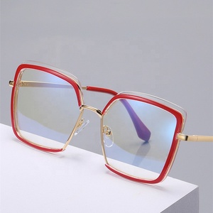 Lunettes Jiuling, monture double couleur en TR90, branches à ressort, monture carrée surdimensionnée, lunettes de vue pour tous - Product Image 3