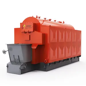 DZL Kecil Horizontal 1 2 3 Ton Industri Outdoor Limbah Kayu Kayu Bakar Log Fuel Dipecat Steam Boiler