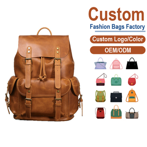 Mochila de cuero genuino con múltiples bolsillos y cierre con cordón |   Venta al por Mayor Directa de Fábrica para Startups de Comercio Electrónico - Product Image 1
