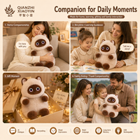 Peluche AI Fortune Cat pleine grandeur avec double écran tactile, fonction de reconnaissance de mouvements de queue, alerte de risque, intérêt pour l'extraction minière, ChatGPT, clonage vocal en 40+ langues