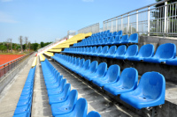 Sièges de stade moulés par injection à dossier haut, chaises de tribune, sièges extérieurs, sièges de stade en plastique pour gradins