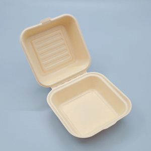 Caja de hamburguesas biodegradable de 6 pulgadas, bagazo compostable desechable, hamburguesa, Concha para embalaje de alimentos ecológico - Product Image 4