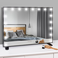 Miroir de maquillage Vanity avec lumières Miroir cosmétique avec 18 ampoules LED à intensité variable