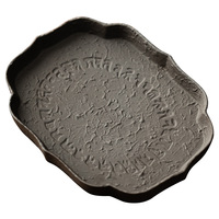 Plateau à thé en céramique style rétro chinois, motif racine de lotus, pour stockage d'eau, accessoires de table à thé