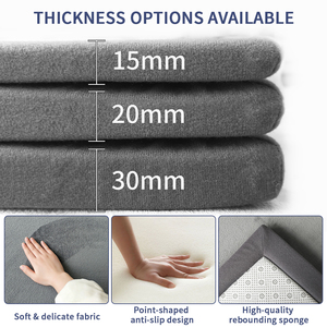 Colchoneta Japonesa Plegable Tatami, Colchoneta Gruesa de Espuma Viscoelástica, Alfombra Acolchada Suave, Colchoneta Plegable <span class=keywords><strong>para</strong></span> Actividades - Product Image 4