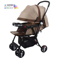 Vente en gros Cadre en acier inoxydable Poussette de bébé Chariot de poussette facile à plier Portable Double direction Chariot léger