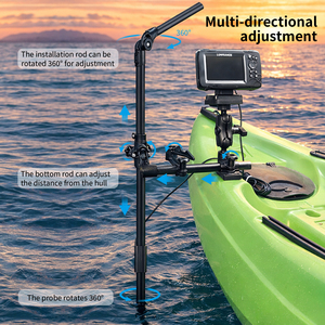 VINmounts 1073 Long Arm Fixed Kayak Fish Finder Mount Live Sonar <b>Bracket</b> 360° Adjustable Marine Mount System - Product Image 4
