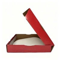 Boîte carrée en carton ondulé blanc en matériaux recyclés E-flute, boîte à pizza, impression offset haute résolution, doublure en papier résistant à l'huile