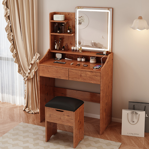 Commode pour chambre à coucher, petite armoire de rangement, table de maquillage tout-en-un, moderne et minimaliste, table de maquillage authentique avec ensemble de chaises - Product Image 1