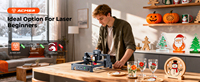 Machine de gravure/découpe à diode portable ACMER S1, facile à utiliser, garantie de 2 ans, zone de travail de 130 x 130 mm, précision de 0,04 mm, bricolage créatif