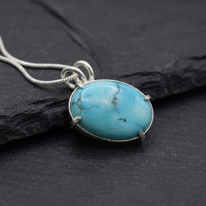 Collar de Cadena de Serpiente Plateada de Calidad AAA con Turquesa, Colección de Diseñador de Lujo, Joyería para Mujer, Estilo Bohemio, Piedra Natural - Product Image 3