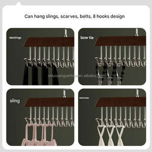 Multifuncional 8 ganchos estante de madera abrigo camisa titular hogar armario corbata cinturón bufanda colgador de ropa organizador - Product Image 5