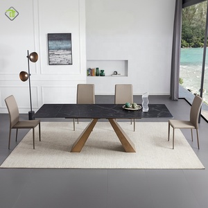 现代简约家居高端设计师意大利轻奢烧结石长方形餐桌椅套装 - Product Image 4