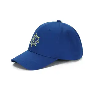 Унисекс якорь логотип вышивка 6-панельный хлопок темно-синий Спортивная Кепка на заказ 3D вышитый логотип бейсболка