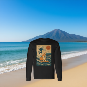 T-shirt à manches longues Corgi Surfing Japanese Wave - Product Image 3
