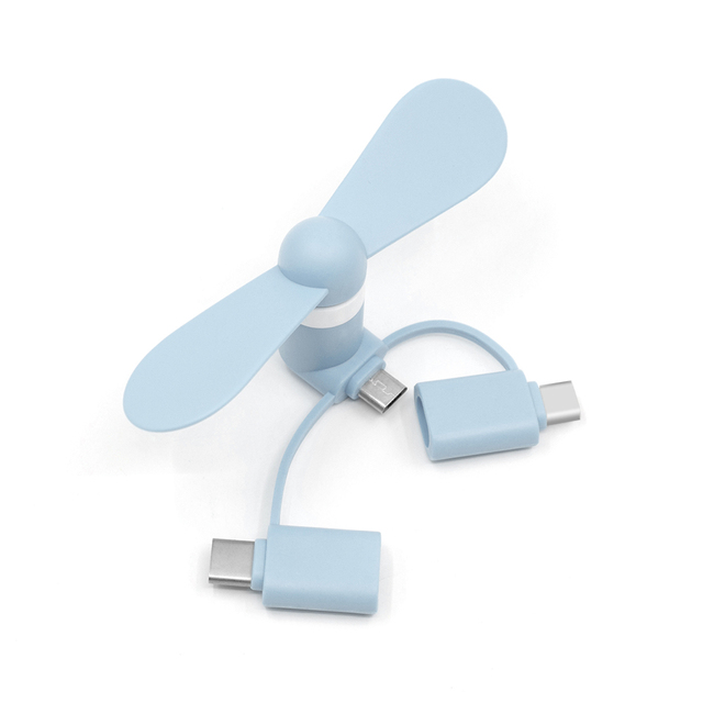 2026 Trending 3 in 1 Mini Fans Personalized Branded Gifts for iPhone Android Mini USB Type C Fan