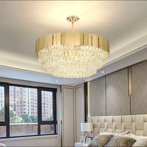 Venta al por mayor hogar Luz Dorada sala de estar moderno decorativo lujo techo bola de cristal araña - Product Image 2