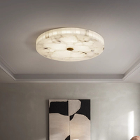 Plafonnier LED moderne en fer et marbre, fabrication sur mesure, commande tactile, garantie de 2 ans, pour la décoration de la chambre à coucher, montage en surface