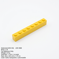 Gobricks GDS-536 Pièces de blocs de construction 3008 Brique 1x8 Blocs de construction en plastique en vrac Pièces MOC