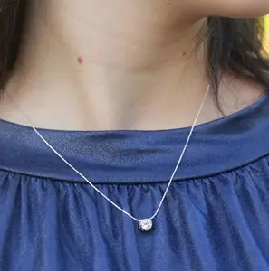 Zooying – collier minimaliste en cristal Zircon avec pendentif en diamant délicat