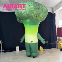 Décoration de restaurant avec costumes gonflables de brocoli pour spectacles en plein air