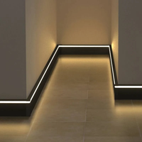 Profilé de plinthe en aluminium Ringo, alliage thermolaqué, accessoires de canal pour éclairage LED linéaire au sol, pour la décoration moderne de la maison