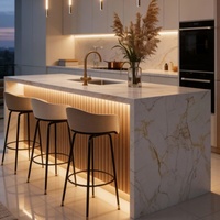 OEM/ODM Bar Marmer Backlit Solid Surface Modern untuk Klub Malam dengan Peralatan LED Komersial untuk Restoran dan Ruang Bawah Tanah