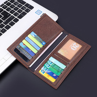 Dompet Panjang Vintage Pria Perlindungan RFID Lapisan Nilon Penutup Terbuka Tempat Kartu Multi-slot