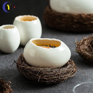 2025 New Design Irregular Eggshell Shape <b>Ceramic</b> Dinner Bowl Small Stew <b>Pot</b> and Creative Dessert Tableware Sustainable Feature - Product Image 1