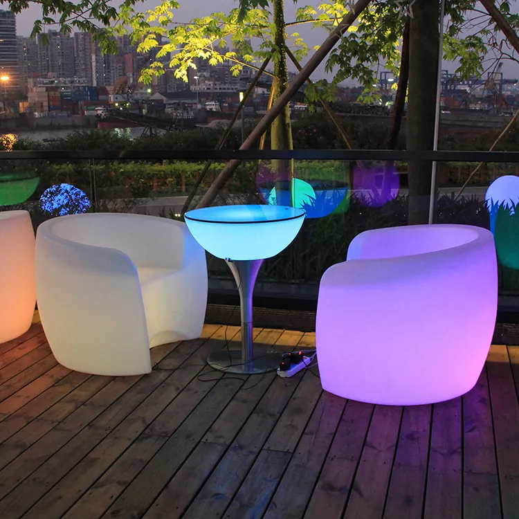Desain Modern Bar Kursi Sofa Outdoor/Warna Mengubah Led Kursi Pesta Sofa Ruang Tamu Nyaman LED Furniture dengan Desain Baru
