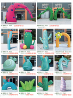 Décorations gonflables pour jardin botanique de 11,5 pieds, modèle de plante gonflable, feuilles vertes gonflables avec lumière LED