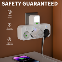 Prise certifiée européenne multifonctionnelle EUplug courte ligne 4 trous multi-positions veilleuse interrupteur indépendant