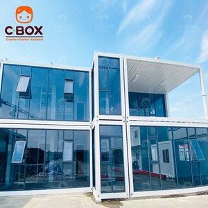 Cbox Hotel Modular Prefabricado de 2 Pisos Personalizado con Pared de Cristal para Habitaciones de Resort, Casa Contenedor de Paquete Plano - Product Image 1