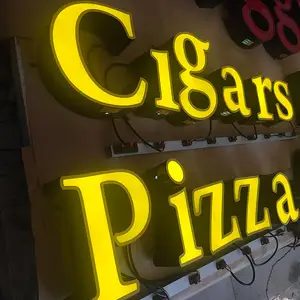 Custom Pizza Cigar Led Advertising Word Shop 3D Acrylic Led Letter Signage Outdoor Waterproof 3D Letter Signs With Led Light