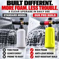 Équipement de lavage auto mobile, canon à mousse 1L 700ML avec tête en aluminium, noyau en laiton, orifice de 1,1 mm, applicateur de mousse de neige réglable