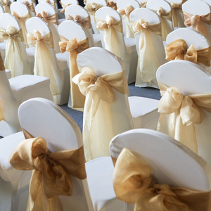White Scuba Spandex <b>Stretch</b> Wrinkle Free Durable <b>Machine</b> Washable Universal Size Wedding Chair Covers - Product Image 4