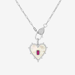 モップルビーCZハートDIYペンダント925スターリングシルバー女性ジュエリーゴールドメッキパベロブスターネックレス - Product Image 6