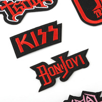Offre Spéciale rouge noir Punk brodé lettre anglaise écologique patchs de Logo personnalisé pour vêtements et chapeaux