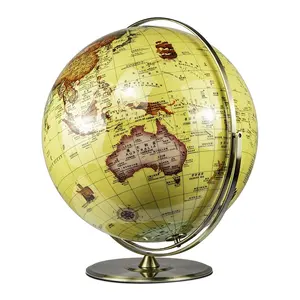 Seeball 42Cm Retro Desktop Universele Groene Bronzen Wereldbol Voor Populair-Wetenschappelijk Onderwijs Zakelijke Woondecoratie Desktop Globe