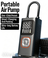 Cordless Portable Mini Electric Bicycle Air Pump LED Display Digital Tire Inflator Outdoor Emergency Light SUV Car Tyres ABS