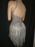Combinaison sexy sans manches à strass et franges pour femme, tenue de club, combinaison une pièce, tenue de spectacle à Las Vegas, tenue de festival, justaucorps de danse aérienne